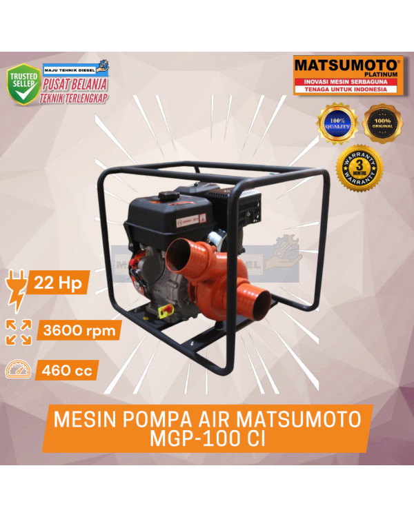Mesin Pompa Air Matsumoto 22 HP MGP 100 CI 4 Inch Cast Iron Pump MGP-100 CI